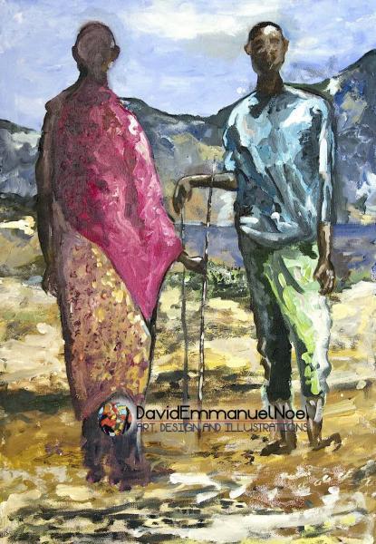 The Conversation by David Emmanuel Noel (Acrylic on Canvas)